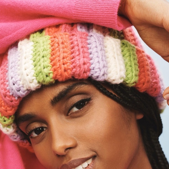 NWT Anthropologie Chunky Stripe Beanie - Picture 2 of 3